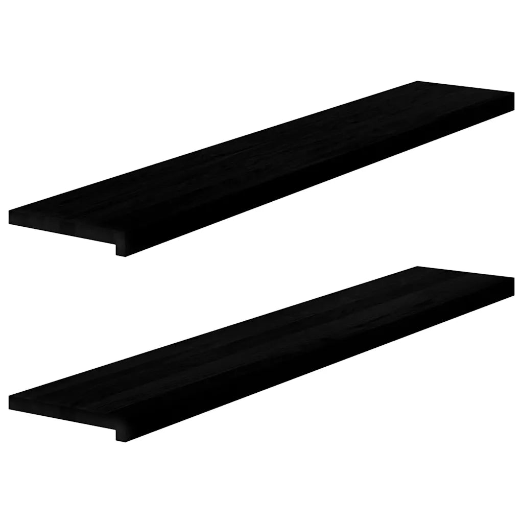 Davanzali 2 pz Marrone-nero 140x30x2 cm Legno Massello Rovere 4009195