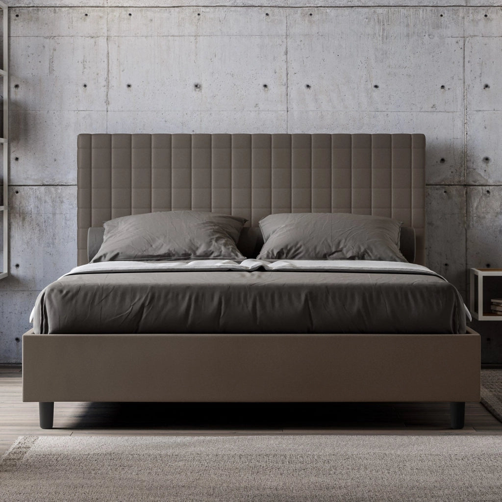 Letto Matrimoniale 160x210 cm con Rete Sunny Cappuccino