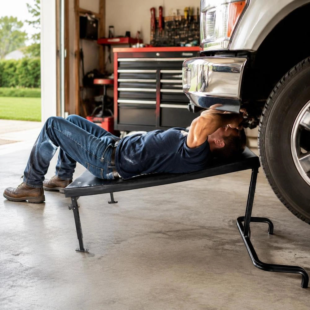 Garage Creeper, 1016 Mm, 150 Kg Load Capacity, Rolling Creeper For Mechanics And Garages, 515-695 Mm Height Adjustable, Lying Down Or Upright In Cars Or Trucks, For The Workshop