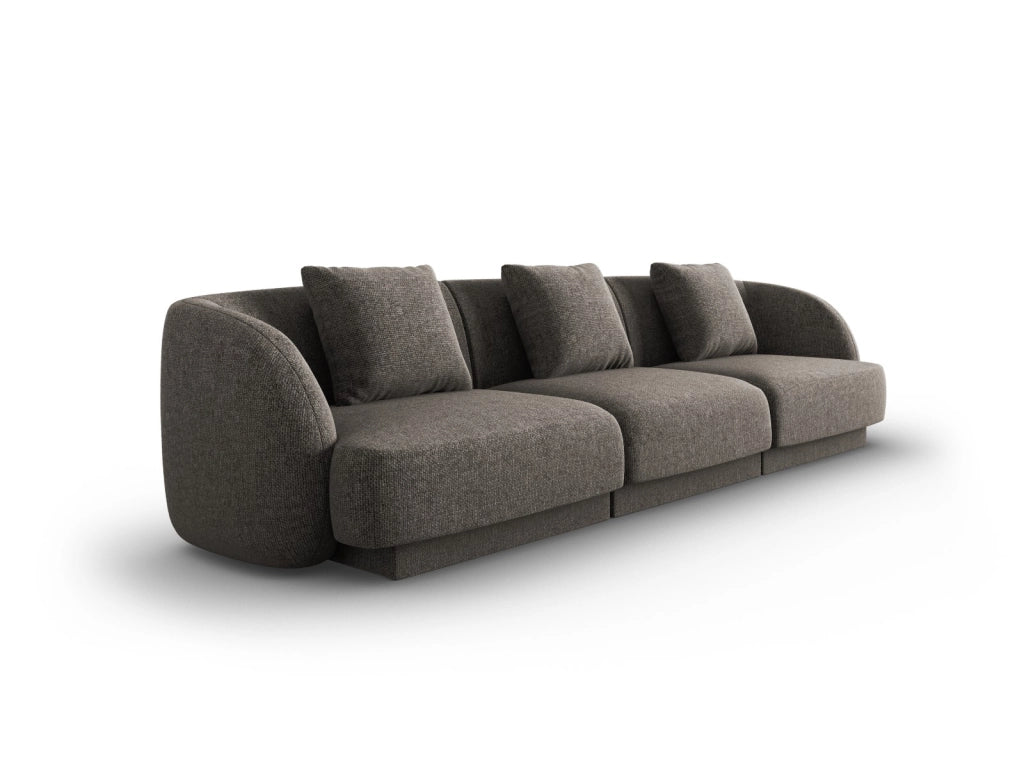 Cosmopolitan Design - Divano "Tulum" 3 posti in ciniglia grigio 