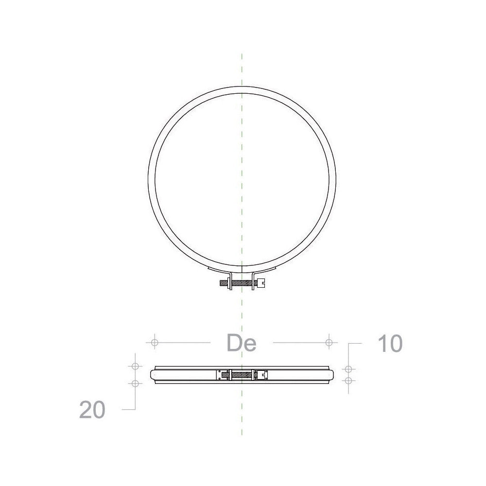 Fascetta di bloccaggio inox per tubi canna fumaria - 1pz, diametro 150mm