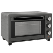 Mini Forno Elettrico 21L 1400W, Timer 60 Min, Temp 100-230°C, in Acciaio Inox Grigio, con Teglia e Griglia