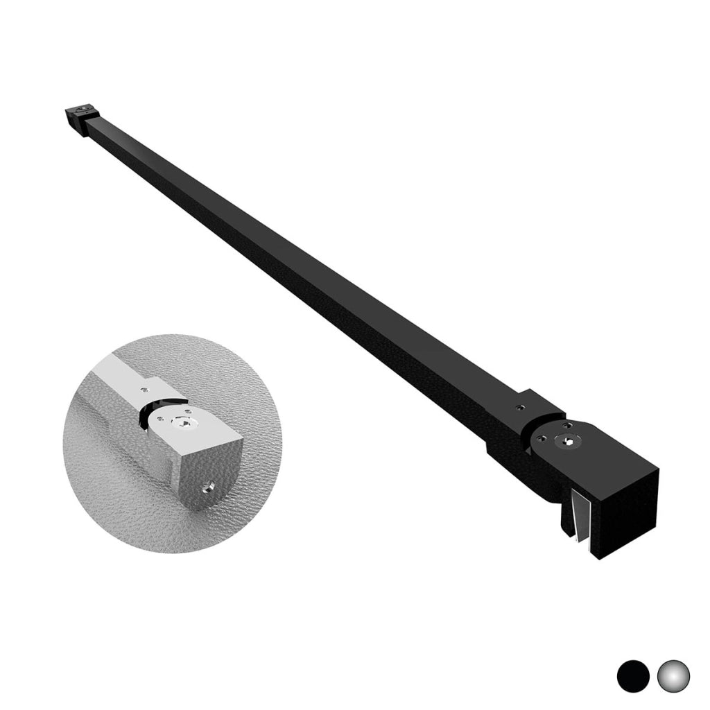 BRACCIO PER WALK IN QUADRO 2 TESTE SNODABILI- cm 90 Cromo- DHIMP- pezzi 1