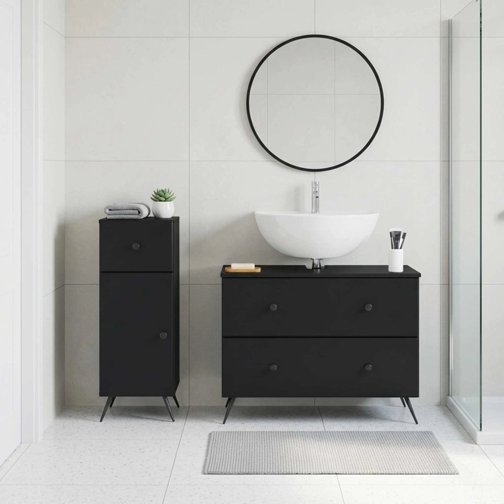 Set di Armadi da Bagno da 2 Pezzi BREDA Nero 3417721