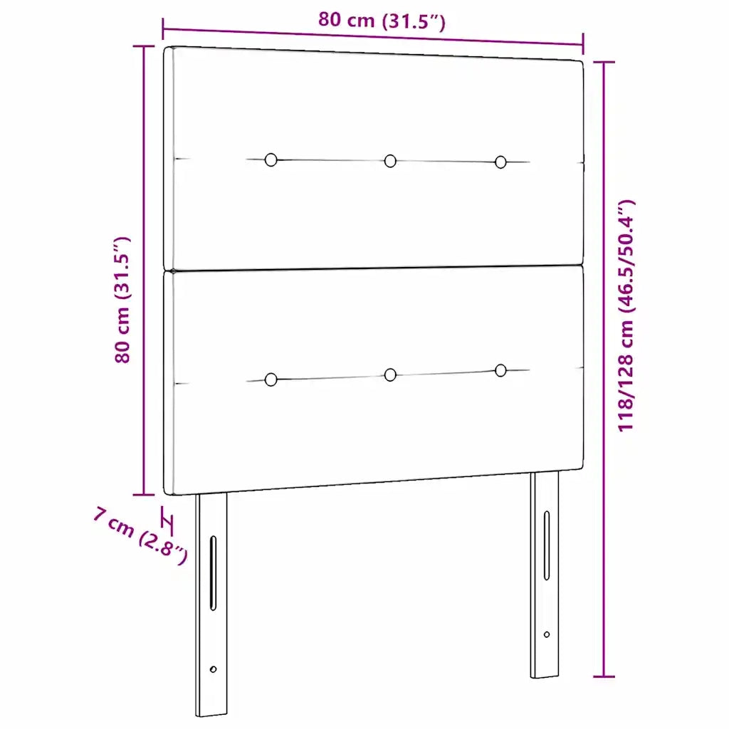 Testiera | Testata Grigio scuro 80 cm Velluto