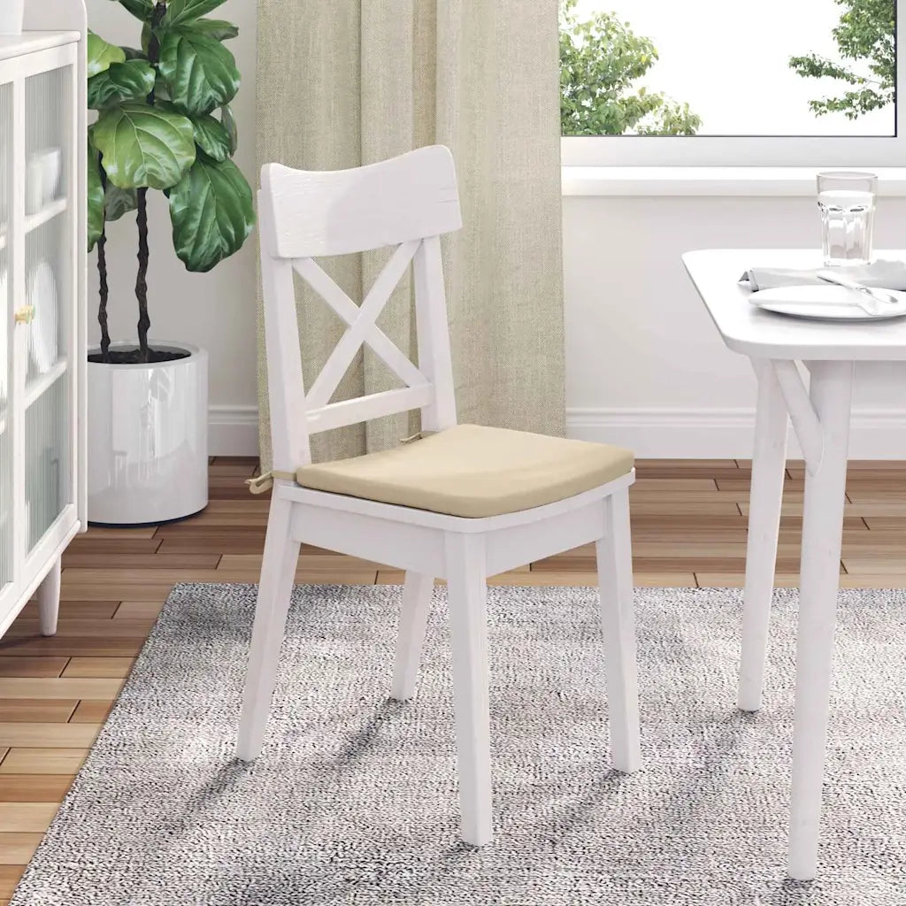 Cuscini per Seduta 4 pz | Cuscini per sedie Crema 40 x 40 x 3 cm