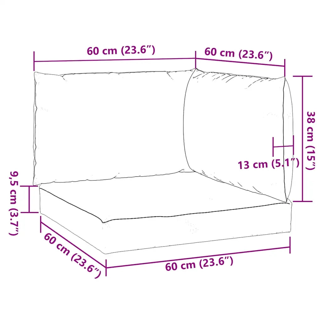 Cuscini per Pallet 3 pz | Cuscini per sedie Grigio Chiaro M¨¦lange in Tessuto