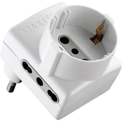 ADATTATORE TRIPLO 16A-16A+SCHUKO ELECTRALINE - BIANCO 2P+T ASIMMETRICO- 5 pezzi