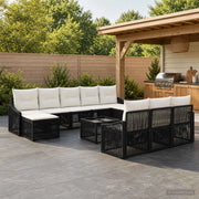 Set Divano da Giardino 11 pz Nero polyrattan 3436141