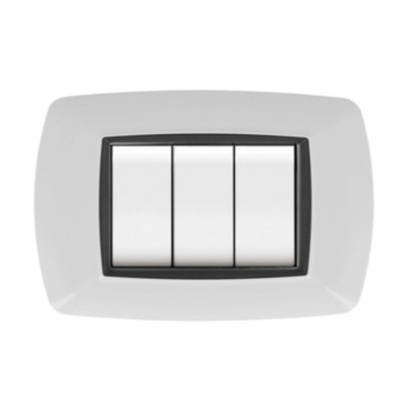 PLACCA LIFE LIVING PLAST BIANCO 7P CORNICE NERO