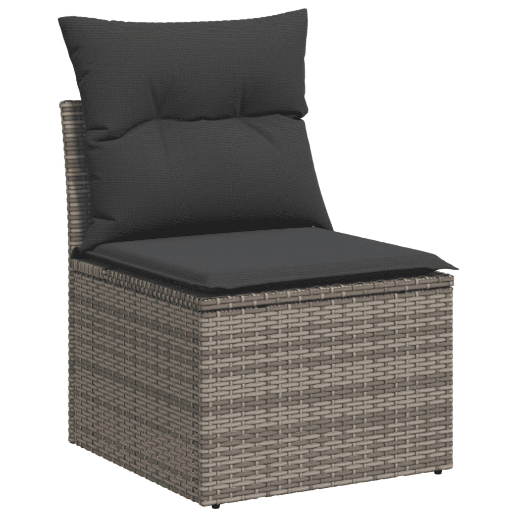 Set Divani da Giardino 7 pz con Cuscini Grigio in Polyrattan 3254957