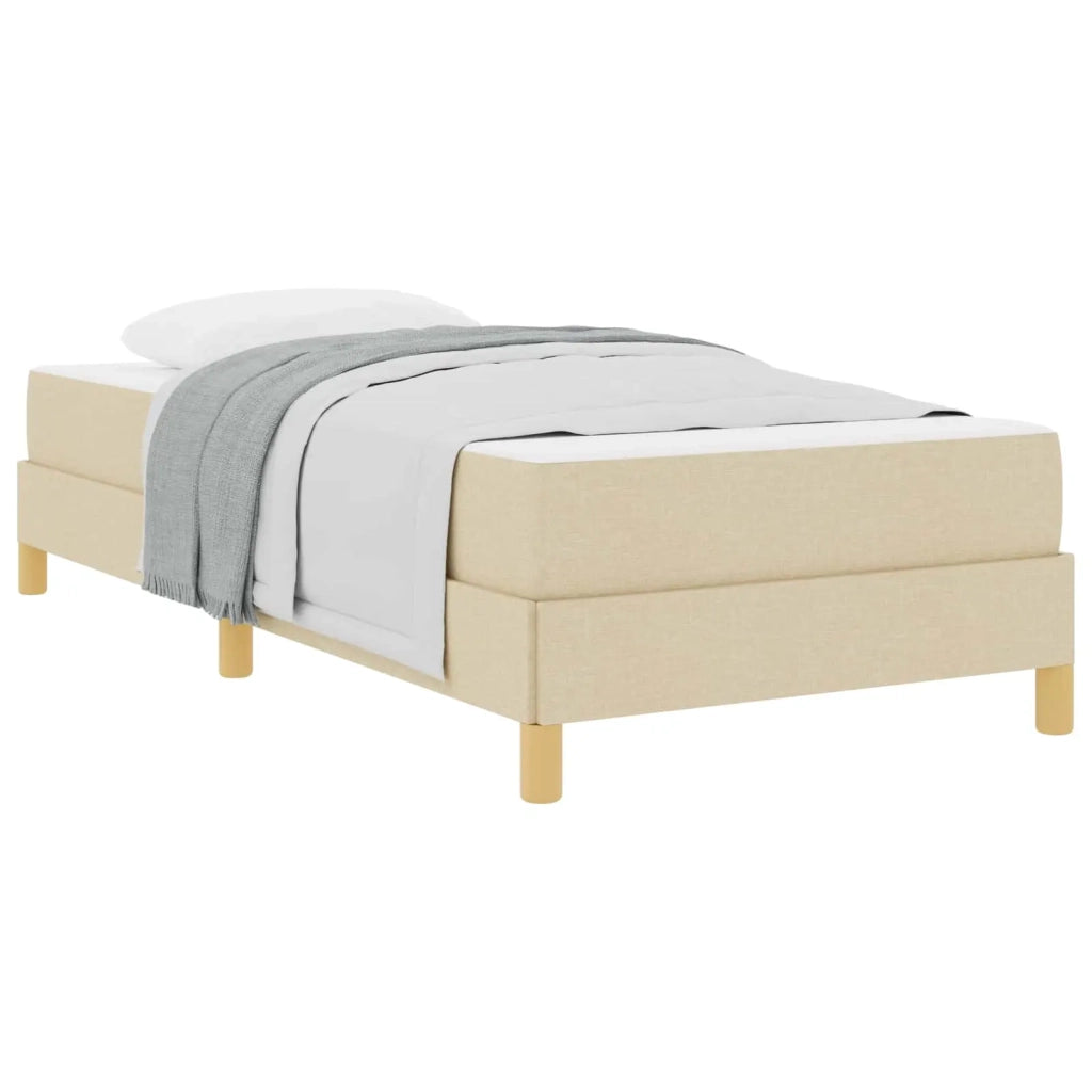Letto a molle con materasso Crema 80 x 200 cm Tessuto