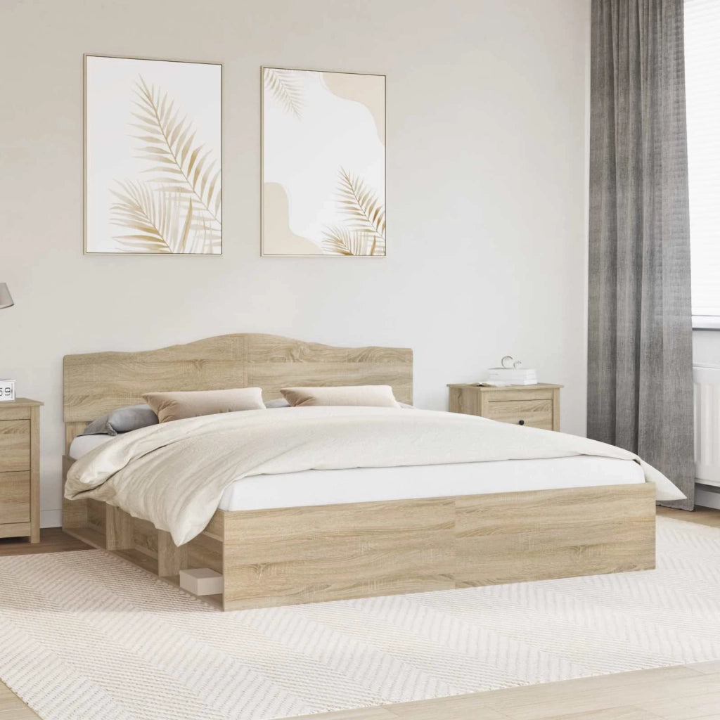 Letto matrimoniale | Letto per adulti | Struttura del letto Sonoma 200 x 200 cm Pino massello