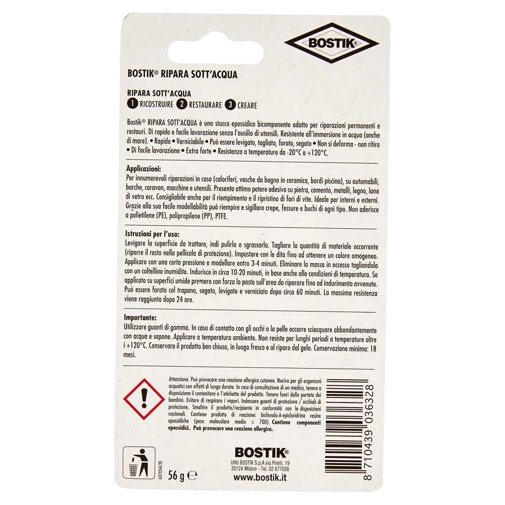 Bostik Stucco Ripara Sottacqua 56 g Blister