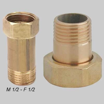 CODOLO OTTONE GIALLO DADO GIREVOLE  M 3/8  F 1/2     MADE IN ITALY
