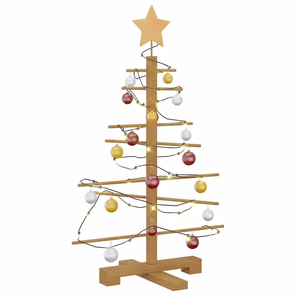Albero di Natale in legno con supporto Marrone 75 cm Bambù 42018049