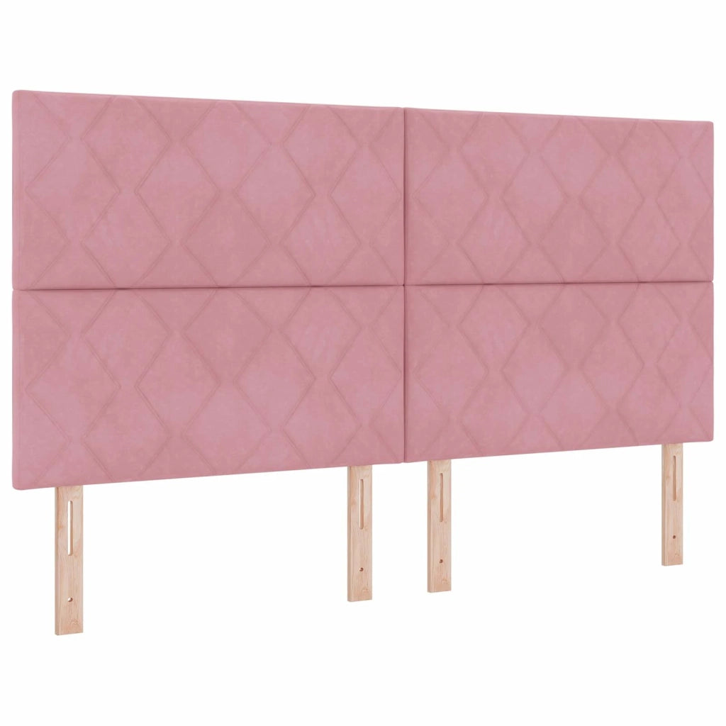 Letto Ottomano con Materasso e LED Rosa 180 x 200 cm Velluto 3458519