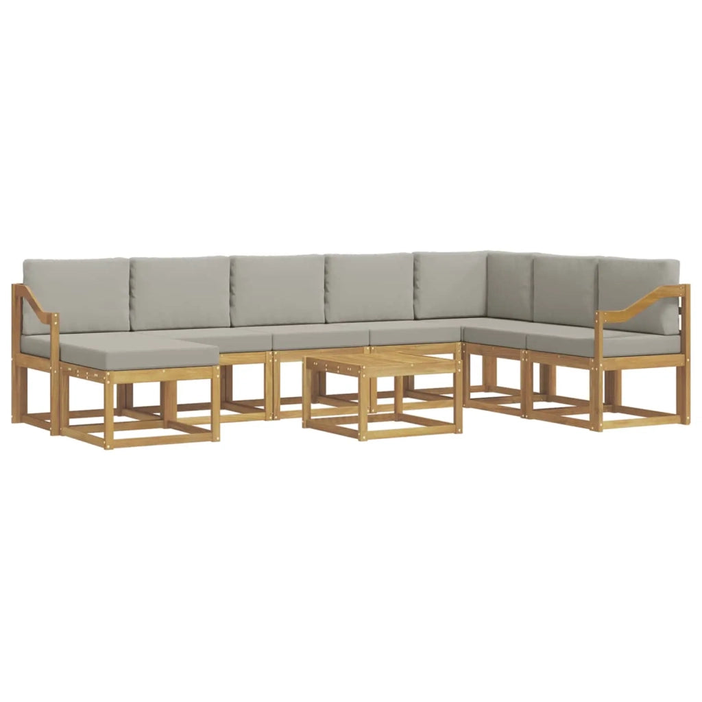 Set di divani da esterno 9 pz Bianco e Grigio Chiaro 3388100