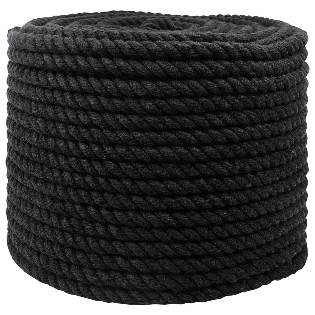 Corda di Cotone 14 mm 25 m Nero 100% Cotone 42011817