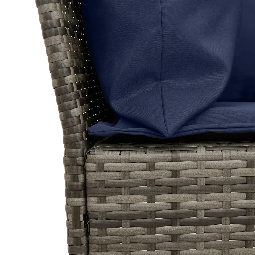 Divano da Giardino con Cuscini in Polyrattan Grigio 3365335