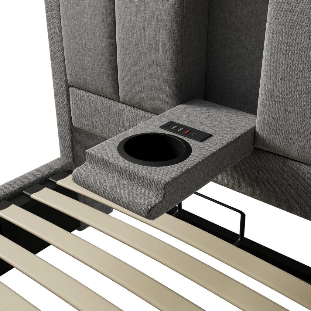 Letto singolo imbottito 90 x 200 cm con contenitore
