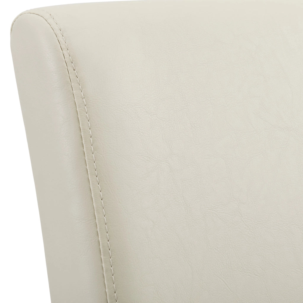 Set Pranzo con Tavolo 140x90 cm e 6 Sedie in Similpelle - Effetto Rovere Antico / color Crema  [en.casa]