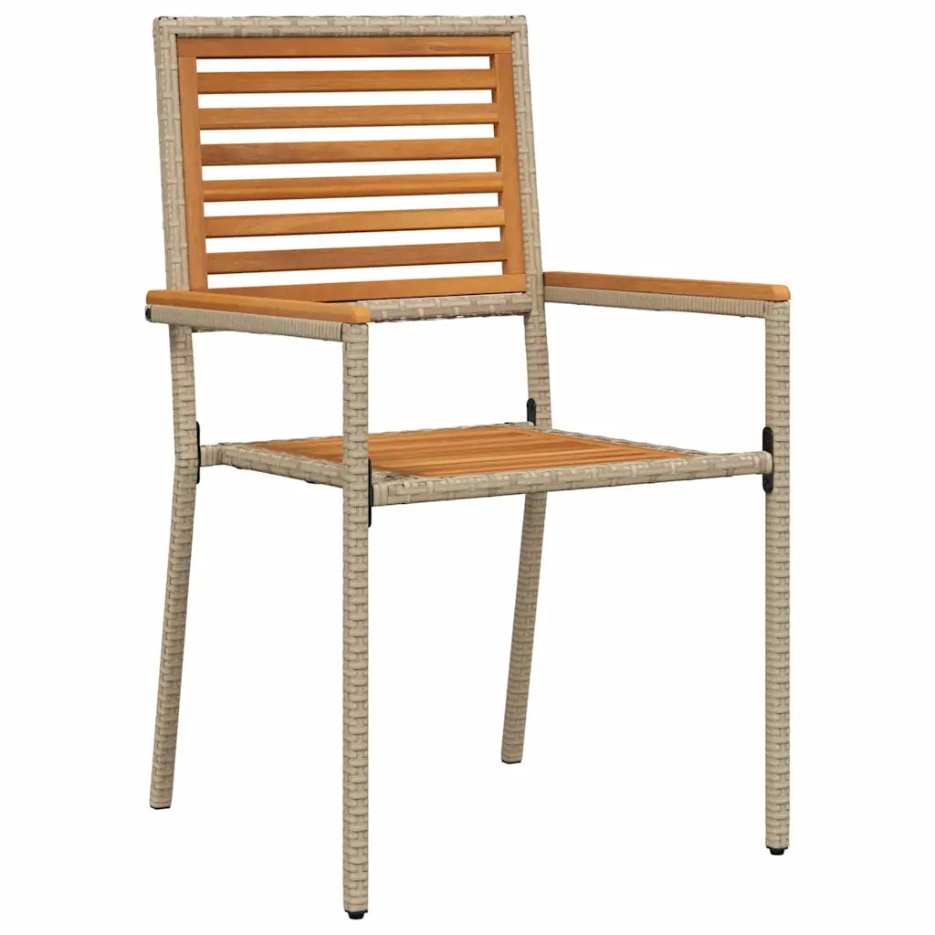 Set da Pranzo per Giardino 5 pcs Beige e Marrone polyrattan
