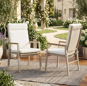 Set di 2 sedie da esterno in ferro zincato beige