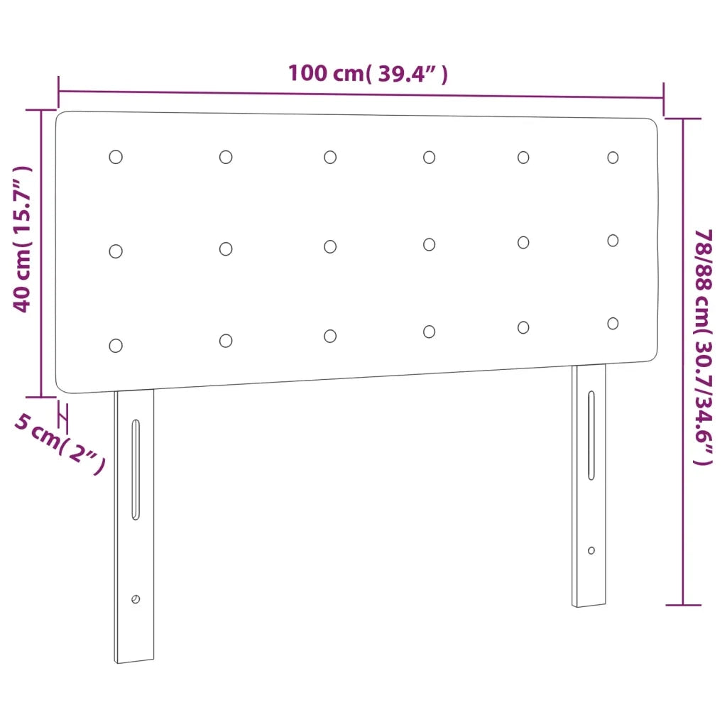 Testiera a LED-Testata con LED Nera 100x5x78/88 cm in Tessuto 516962