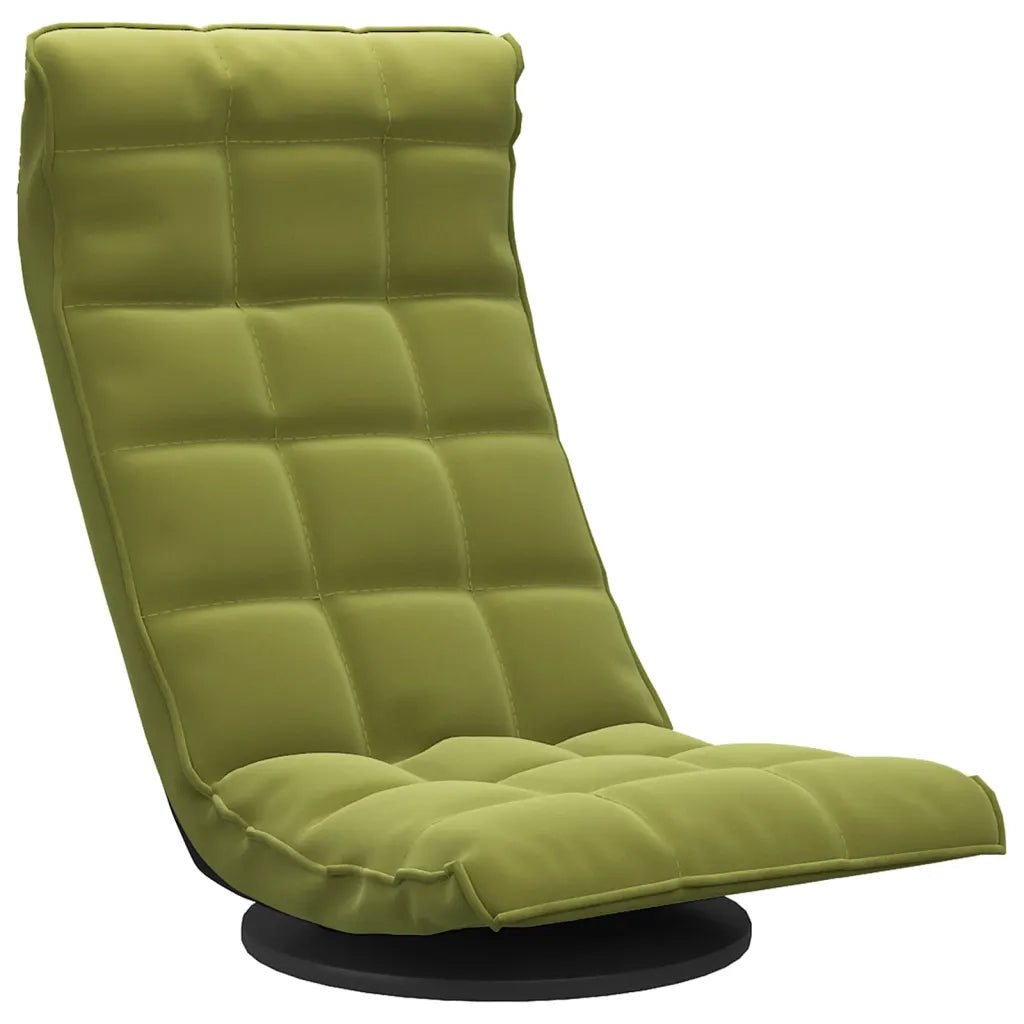 Sedia da Pavimento Girevole Verde Chiaro in Velluto 336567