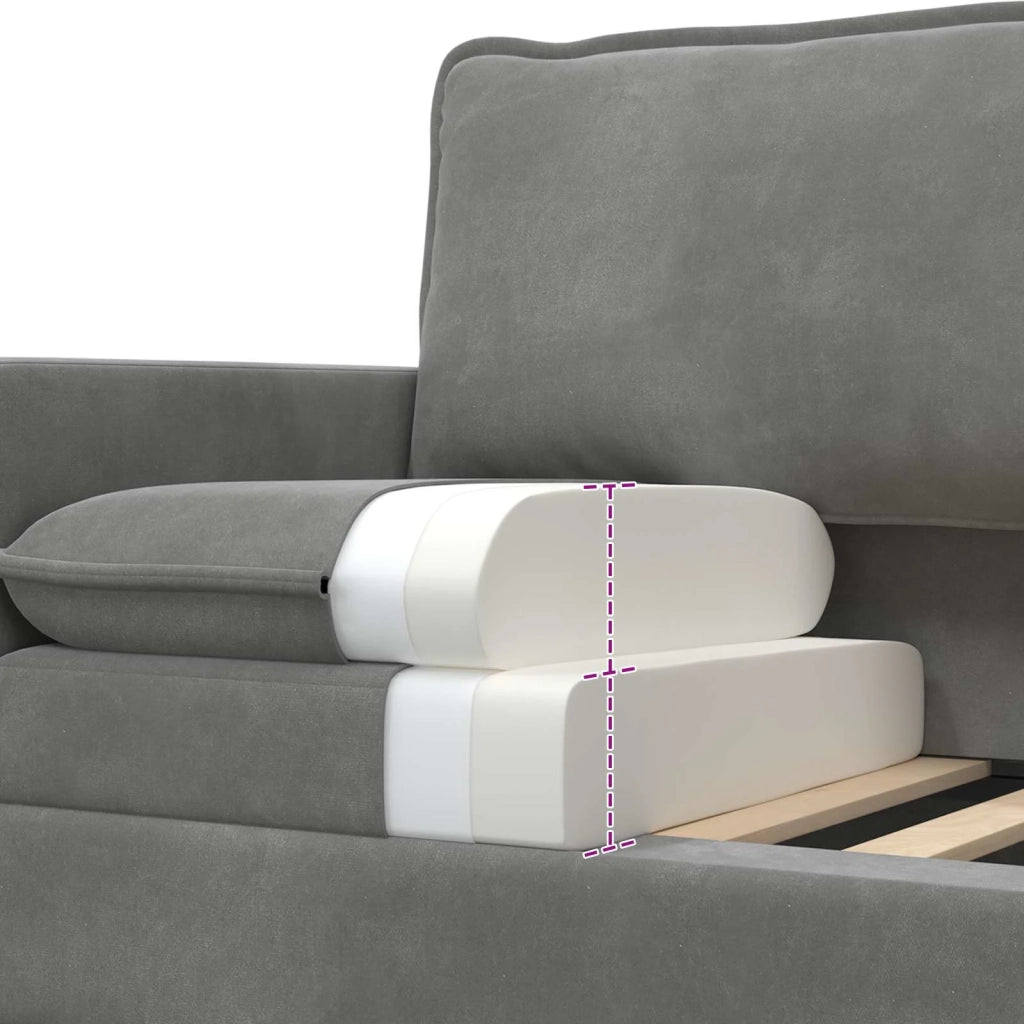 Divano Grigio Scuro 76 x 81 x 87,5 cm Velluto 42028756