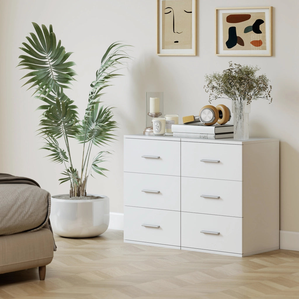 Comodino con 3 Cassetti ¨C Xylo ¨C Bianco 40x35x60 cm