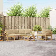 Set di divani da esterno 7 pz Bianco e Beige 3387267