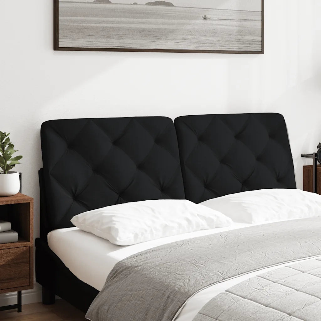 Coussin de tête de lit noir 120 cm tissu