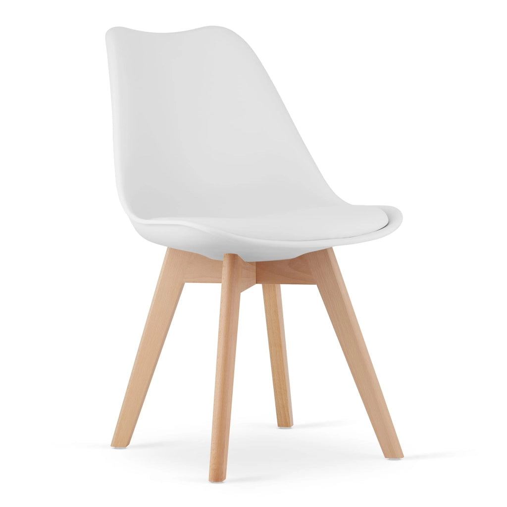Sedia Valora RIKX bianca con cuscino e gambe in legno x1