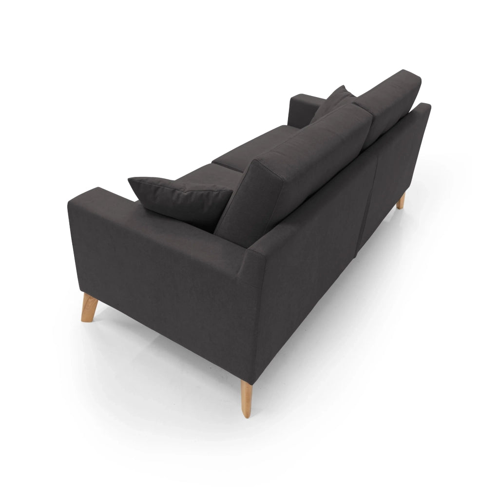 Danish Divano moderno in tessuto morbido impermeabile T02 146 cm nero