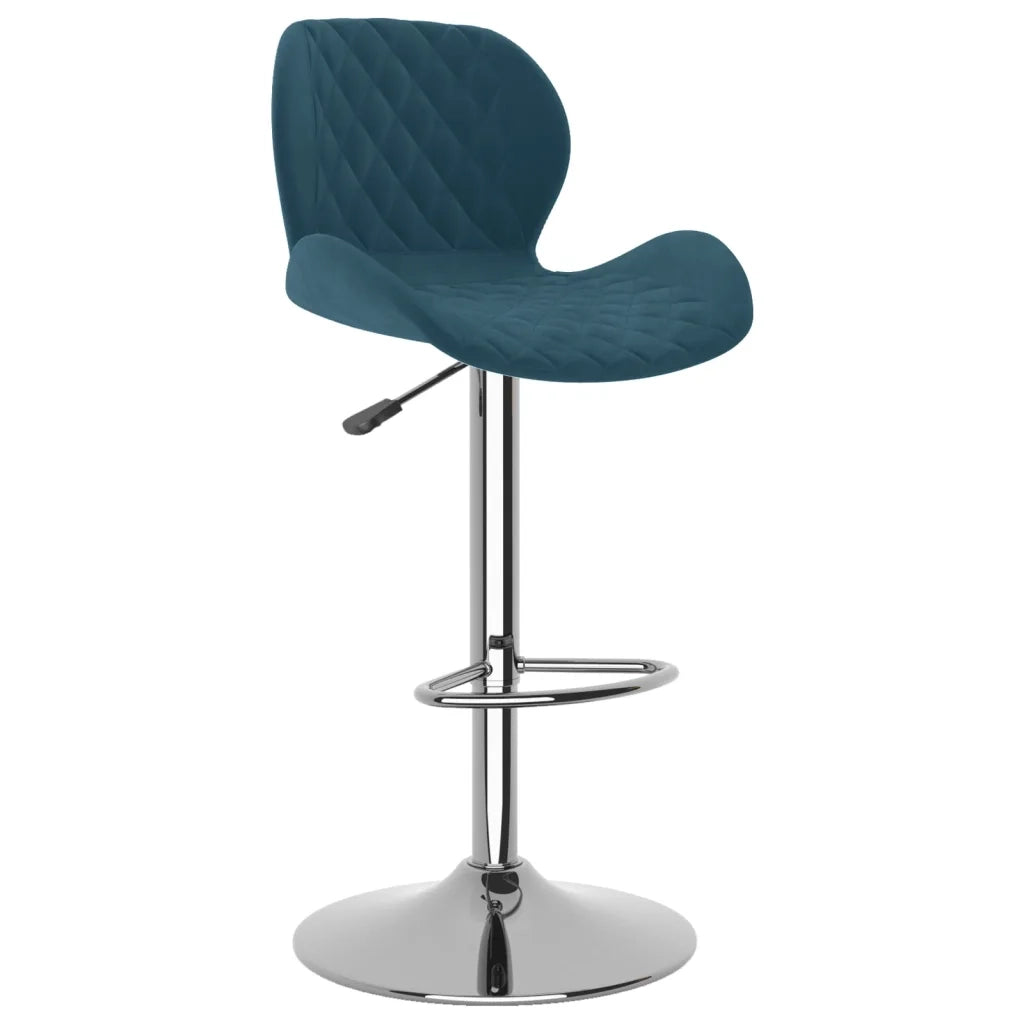 Sgabelli da Bar 2 pz Blu in Velluto 334915