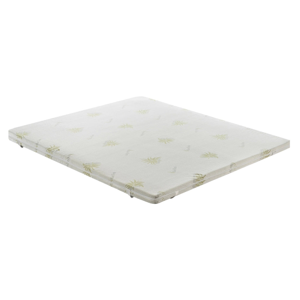 Topper Piazza e Mezza 140x200 in memory foam 10 cm con rivestimento in aloe vera sfoderabile