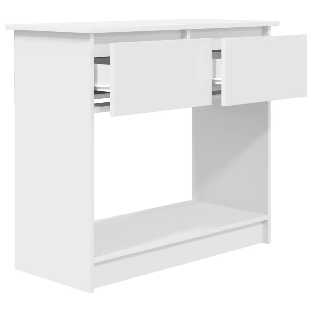 Tavolo Consolle | Tavolo d'Ingresso con Cassetti Bianco 85,5x38,5x74,5 cm