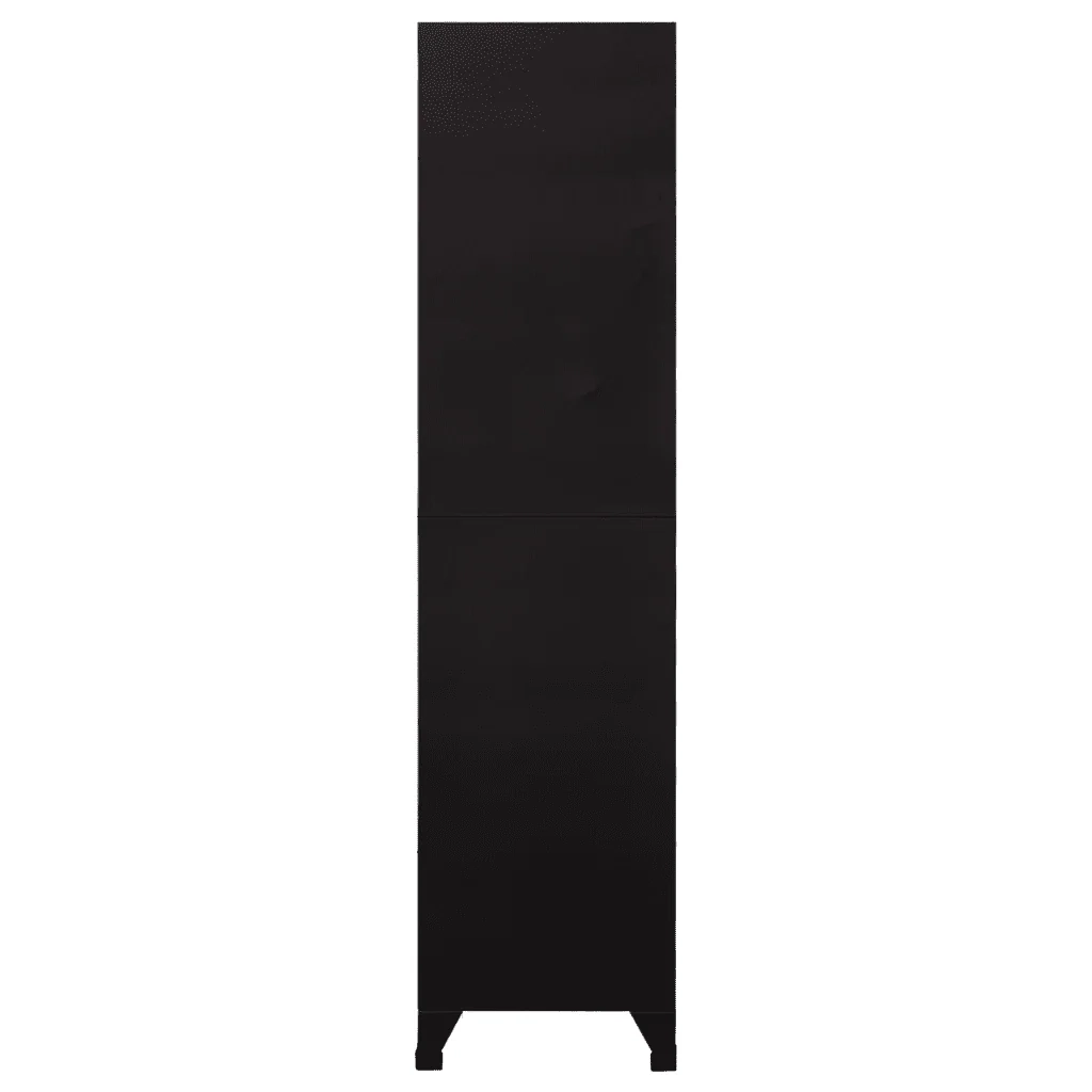 Armadio a schedario moderno design ufficio 90 x 45 x 180 cm 9 ante chiudibili in acciaio nero 02_0047018