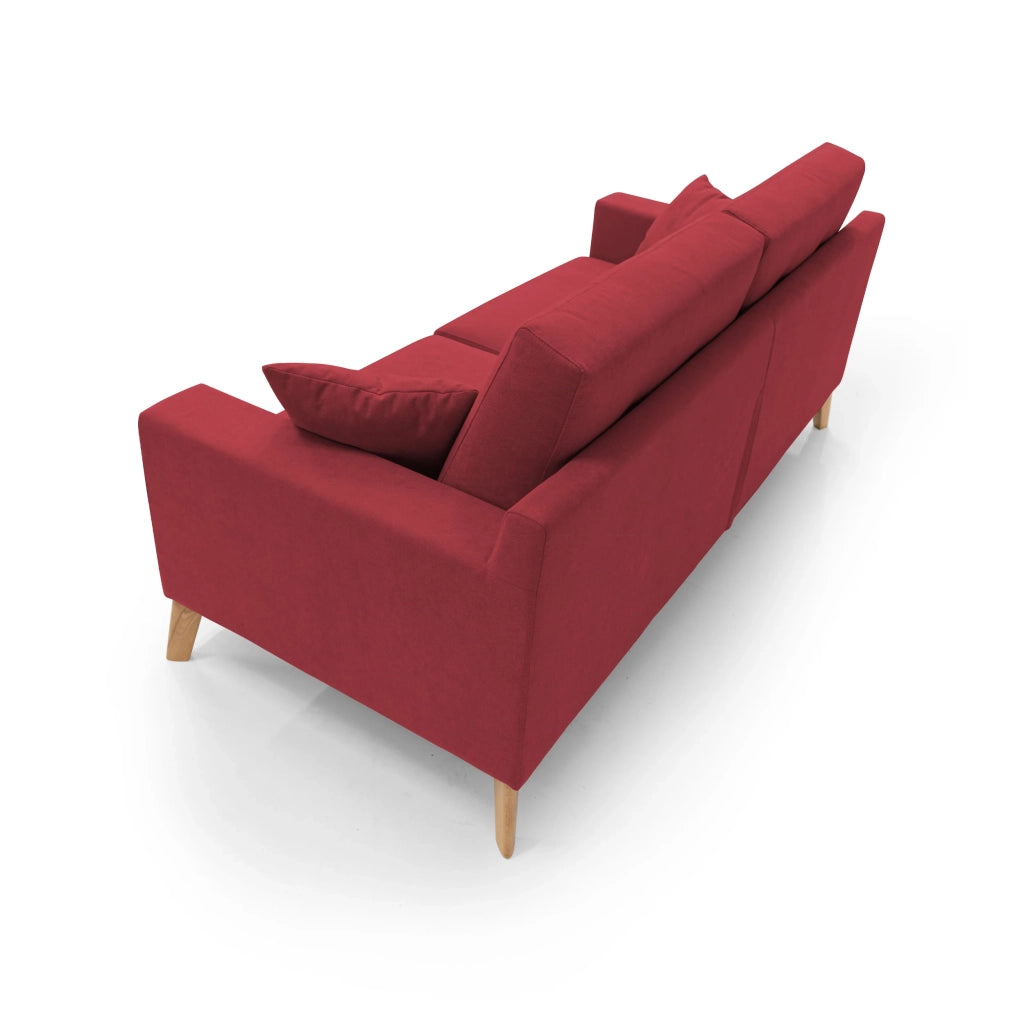 Danish Divano moderno in tessuto morbido impermeabile T02 146 cm rosso