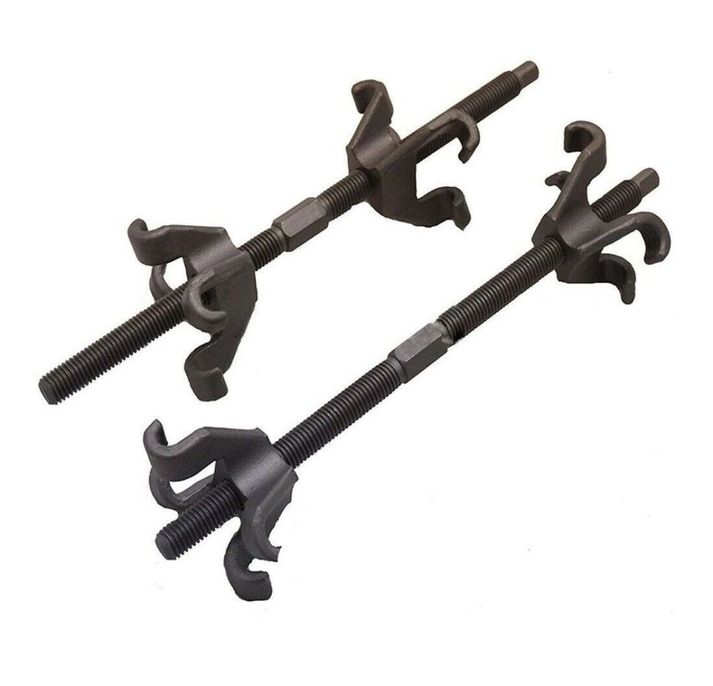COPPIA COMPRESSORI MOLLE SMONTAGGIO AMMORTIZZATORI AUTO CON 4 GANCi 38CM 380MM