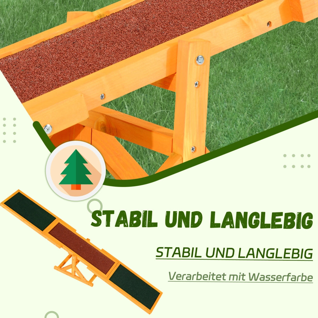 Desviae Altalena agility per cani in legno naturale 180 × 30 × 30 cm antiscivolo per addestramento