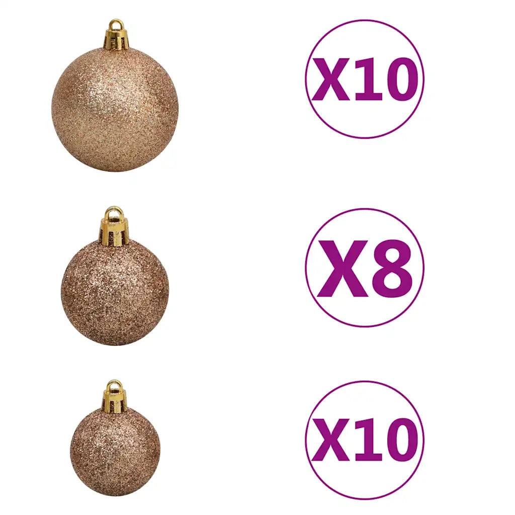 Albero di Natale Preilluminato con Palline Verde 240 cm PVC 3077624
