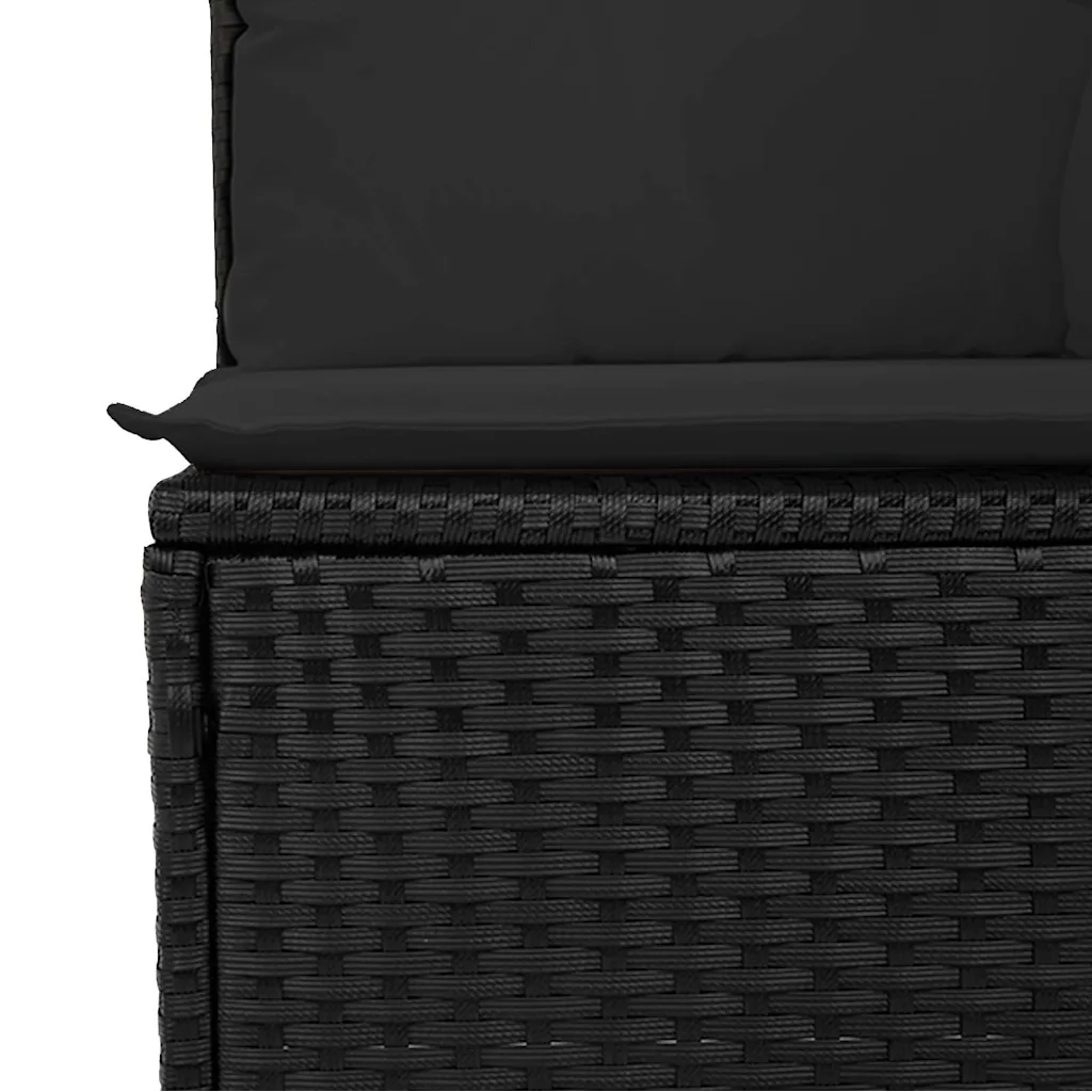 Set Divani da Giardino con Cuscini 7pz Nero Polyrattan 3325701