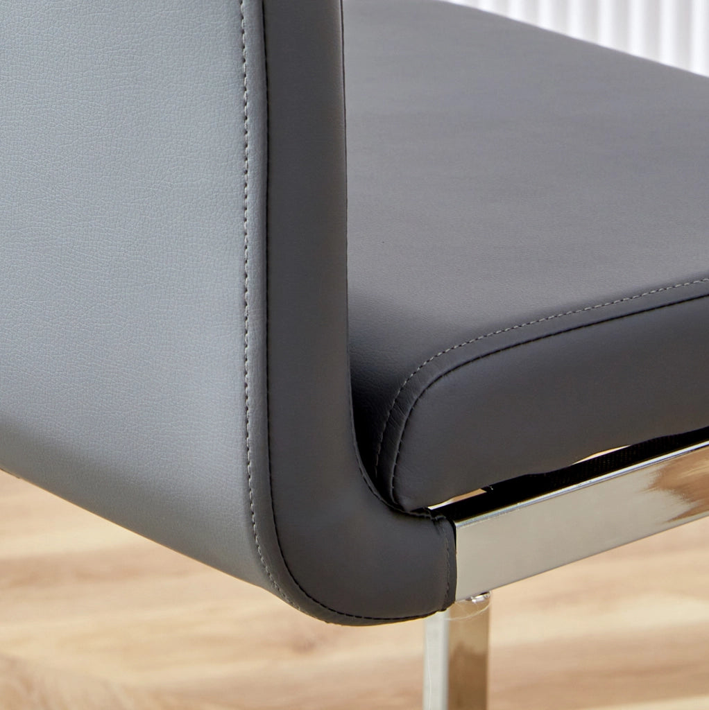 SGABELLO DA BAR Set da 2 pezzi 96,5 cm Grigio Scuro in PU e metallo