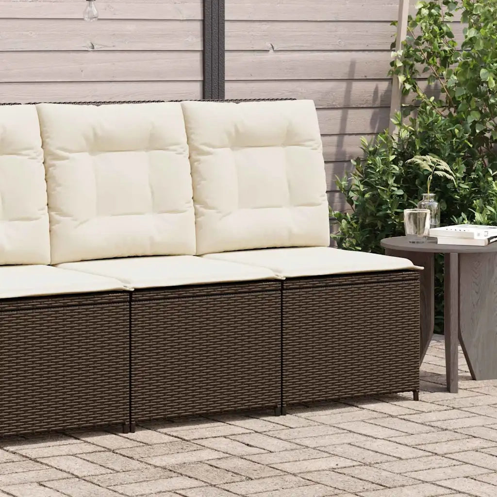 Divano da giardino Marrone e Bianco Crema polyrattan 3394477