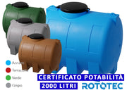 Serbatoio Da Esterno Rototec CISTERNA 2000 LT Polietilene Stoccaggio Acqua