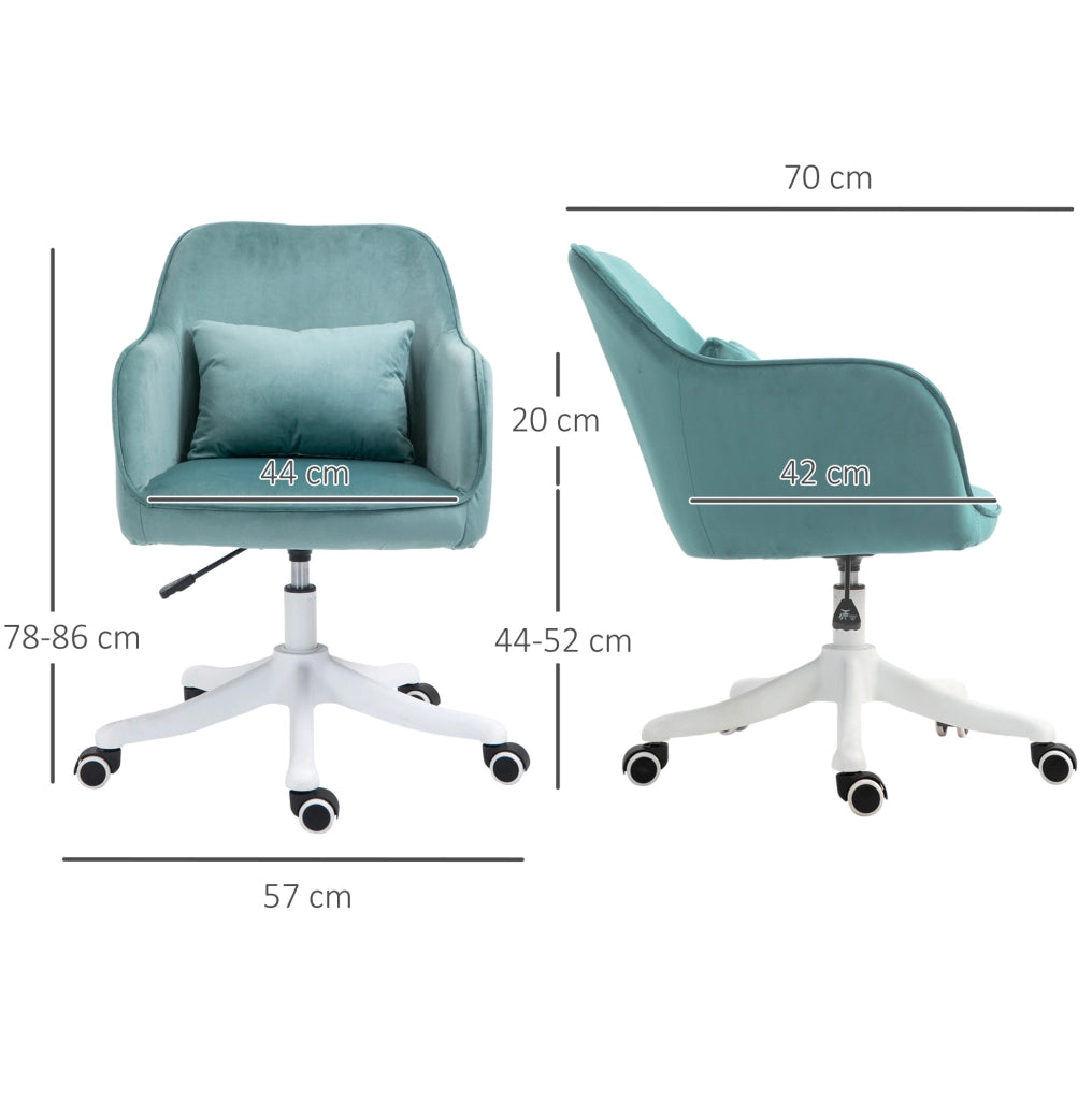 Sedia da Ufficio Girevole Verde con Massaggio, Cuscino Lombare e Braccioli