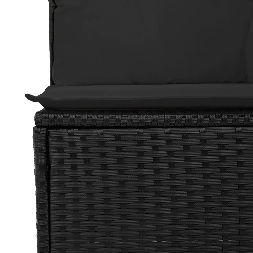 Set Divani da Giardino con Cuscini 7pz Nero Polyrattan 3226860